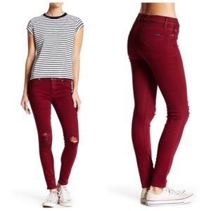 Hudson Nico Super Skinny Jeans in Crimson